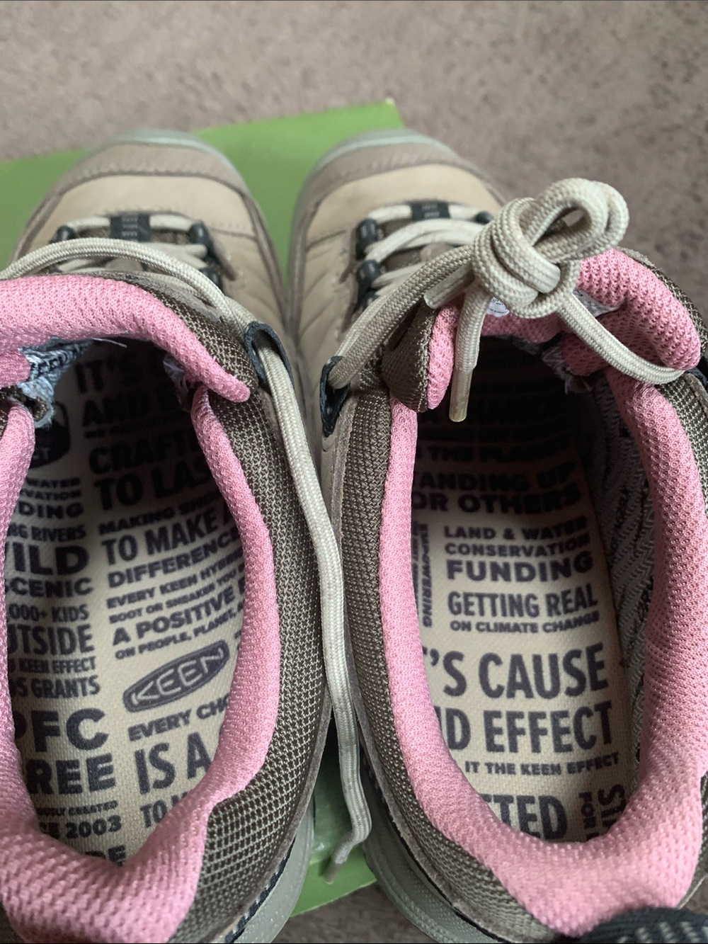 Keen Women's Brindle/Nostalgia Rose Targhee Iv Hiking Shoes with Pink Lining - Picture 3 of 6